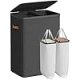 SONGMICS Tv&auml;ttkorg, 193 liters tv&auml;ttkorg, 2 fack, enkel montering, med lock och handtag, uttagbara innerp�sar, 51 x 38 x 74 cm, bl&auml;cksvart ULCB813B01