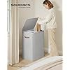 SONGMICS Tv&auml;ttkorg, 193 liters tv&auml;ttkorg, 2 fack, enkel montering, med lock och handtag, uttagbara innerp�sar, 51 x 38 x 74 cm, duvgr� ULCB813G01