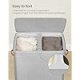 SONGMICS Tv&auml;ttkorg, 193 liters tv&auml;ttkorg, 2 fack, enkel montering, med lock och handtag, uttagbara innerp�sar, 51 x 38 x 74 cm, duvgr� ULCB813G01