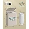 SONGMICS Tv&auml;ttkorg, 193 liters tv&auml;ttkorg, 2 fack, enkel montering, med lock och handtag, uttagbara innerp�sar, 51 x 38 x 74 cm, cappuccino beige ULCB813L01