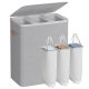 SONGMICS tv&auml;ttkorg, 50,2 gallon. Tv&auml;ttkorg, 3 fack, enkel montering, med lock och handtag, avtagbara foder, 25,2 x 15,7 x 29,5 tum, duvgr� ULCB814GD01