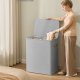 SONGMICS tv&auml;ttkorg, 50,2 gallon. Tv&auml;ttkorg, 3 fack, enkel montering, med lock och handtag, avtagbara foder, 25,2 x 15,7 x 29,5 tum, duvgr� ULCB814GD01