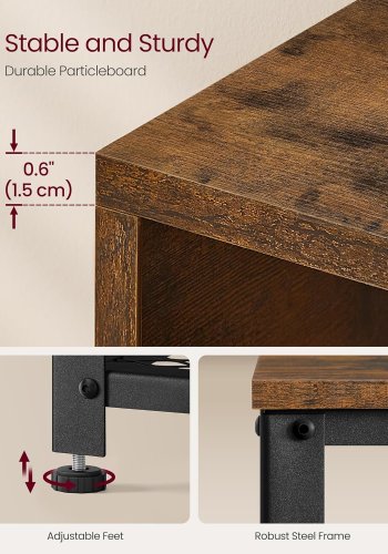 VASAGLE Knager�kke med skob�nk, entrem�bel, multifunktionel, prikkede knager�kker, 2-lags skoreol, industriel stil, til entr&eacute;, entr&eacute;, rustik brun LCR073K01