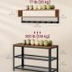 VASAGLE Knager�kke med skob�nk, entrem�bel, multifunktionel, prikkede knager�kker, 2-lags skoreol, industriel stil, til entr&eacute;, entr&eacute;, rustik brun LCR073K01