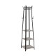 VASAGLE LCR080B02 stumtjener, m. 8 kroge og 3 hylder - gr� sp�nplade og sort st�l