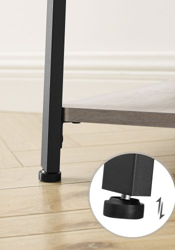VASAGLE LCR080B02 stumtjener, m. 8 kroge og 3 hylder - gr� sp�nplade og sort st�l