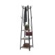 VASAGLE LCR080B02 stumtjener, m. 8 kroge og 3 hylder - gr� sp�nplade og sort st�l