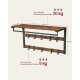 VASAGLE LCR201B01 hattehylde, m. b�jlestang, 10 knager - vintage brun sp�nplade og sort st�l (B:80)
