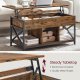 VASAGLE sofabord med l�fteplade, sofabord med opbevaringshylde, skjulte rum og l�fteplade, til stue, kontor, 19,7 x 39,4 x (19,3-24,4) tommer, rustik brun og sort ULCT202B01