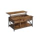VASAGLE sofabord, l�ftebord Sofabord til stuen, sofabord med �ben og skjult opbevaring, X-formede st�nger, 60 x 100 x (48-62) cm, rustik brun og sort LCT205B01