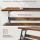 VASAGLE sofabord, l�ftebord Sofabord til stuen, sofabord med �ben og skjult opbevaring, X-formede st�nger, 60 x 100 x (48-62) cm, rustik brun og sort LCT205B01