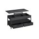 VASAGLE sofabord med l�ftefunktion, stuebord, med opbevaringsskuffer, skjulte rum og �ben hylde, antracitgr� og bl�ksort LCT209B22