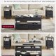VASAGLE sofabord med l�ftefunktion, stuebord, med opbevaringsskuffer, skjulte rum og �ben hylde, antracitgr� og bl�ksort LCT209B22