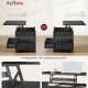 VASAGLE sofabord med l�ftefunktion, stuebord, med opbevaringsskuffer, skjulte rum og �ben hylde, antracitgr� og bl�ksort LCT209B22
