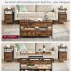 VASAGLE sofabord med l�ftefunktion, stuebord, med opbevaringsskuffer, skjulte rum og �ben hylde, rustik brun og bl�ksort LCT209K01