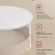 VASAGLE sofabord med opbevaring, rundt centerbord til stue med stofkurv, moderne stil, metalstel, mat hvid og kamelbrun LCT244W10