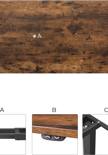 SONGMICS Tischplatte für elektrischen Schreibtisch, Tischplatte mit glatten Kanten, Melaminbeschichtung, MDF, 140 x 70 x 1,8 cm, Vintage-Braun LDB002B01