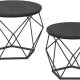 VASAGLE Couchtisch, rund, mit abnehmbarer Tischplatte – schwarze Spanplatte und schwarzer Stahl (2er-Set)