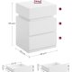 VASAGLE Natbord med LED-belysning, s�t med 2, sidebord, justerbare farver, sofabord 3 skuffer, natbord, sovev�relse, moderne, 35 x 40 x 55 cm, hvid LET0830W01