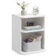 VASAGLE Sengebord, Snapsemble Superfast Assemble, 3-lags sidebord med �bne hylder, Lav til sovev�relse, stue, sm� rum, 30 x 35 x 45 cm, Cloud White LET123WE01