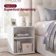 VASAGLE Sengebord, Snapsemble Superfast Assemble, 3-lags sidebord med �bne hylder, Lav til sovev�relse, stue, sm� rum, 30 x 35 x 45 cm, Cloud White LET123WE01