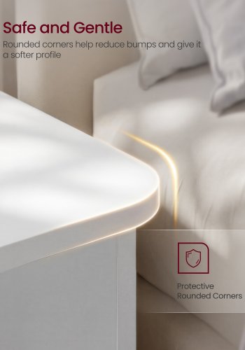 VASAGLE Sengebord, Snapsemble Superfast Assemble, 3-lags sidebord med �bne hylder, Lav til sovev�relse, stue, sm� rum, 30 x 35 x 45 cm, Cloud White LET123WE01
