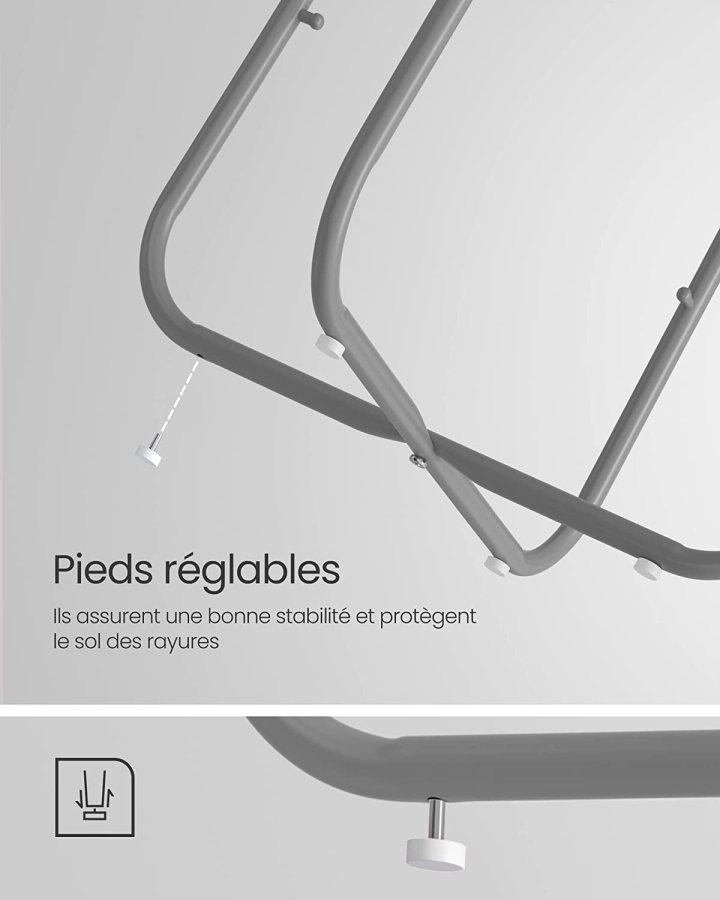 VASAGLE Litet runt soffbord, sidobord med tygkorg, förvaring, för vardagsrum, sovrum, nattduksbord, modern stil, cementgr och molnvit LET223G49