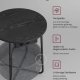 VASAGLE Rundt sidebord med ladestation, lille bord med stikkontakt, sofabord, USB-porte, stofkurv, stue sovev�relse, moderne natbord, ibenholt sort-skifergr� LET228B02