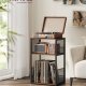 VASAGLE Pladespillerstativ, 3-lags sidebord, vinylpladeopbevaring op til 100 albums, sidebord til stue, sovev�relse, rustik brun LET275K01