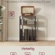 VASAGLE Pladespillerstativ, 3-lags sidebord, vinylpladeopbevaring op til 100 albums, sidebord til stue, sovev�relse, rustik brun LET275K01