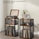 VASAGLE Pladespillerstativ, 3-lags sidebord, vinylpladeopbevaring op til 100 albums, sidebord til stue, sovev�relse, rustik brun LET275K01