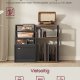 VASAGLE Pladespillerstativ, 3-lags sidebord, vinylpladeopbevaring op til 140 albums, sidebord til stue, sovev�relse, rustik brun LET276K01