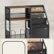 VASAGLE Pladespillerstativ, 3-lags sidebord, vinylpladeopbevaring op til 140 albums, sidebord til stue, sovev�relse, rustik brun LET276K01