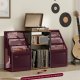 VASAGLE Pladespillerstativ, 3-lags sidebord, vinylpladeopbevaring op til 140 albums, sidebord til stue, sovev�relse, rustik brun LET276K01