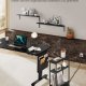 VASAGLE LET335B02 smal sengebord, m. 3 hylder, str�mskinne - ibenholt sort sp�nplade og bl�ksort st�l (45x18)