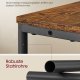VASAGLE Slankt sidebord med str�mskinne, natbord i 3 niveauer, endebord, til sm� rum, magasinhylde, stue, sovev�relse, kontor, rustik brun og bl�ksort LET335K02