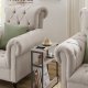 VASAGLE Slim sidebord med str�mskinne, 3-lags sengebord, sofaende, til sm� rum, magasinholder, stue, sovev�relse, kontor, lynggr� og bl�ksort LET335K05