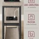 VASAGLE Slim sidebord med str�mskinne, 3-lags sengebord, sofaende, til sm� rum, magasinholder, stue, sovev�relse, kontor, lynggr� og bl�ksort LET335K05