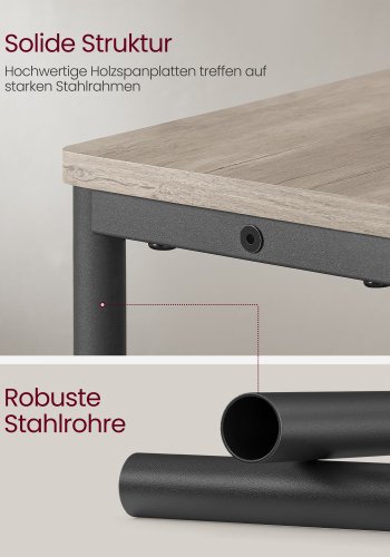 VASAGLE Slim sidebord med str�mskinne, 3-lags sengebord, sofaende, til sm� rum, magasinholder, stue, sovev�relse, kontor, lynggr� og bl�ksort LET335K05