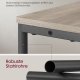 VASAGLE Slim sidebord med str�mskinne, 3-lags sengebord, sofaende, til sm� rum, magasinholder, stue, sovev�relse, kontor, lynggr� og bl�ksort LET335K05