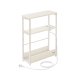 VASAGLE Slim sidebord med str�mskinne, 3-niveau sengebord, sidebord, til sm� rum, magasinhylde, stue, sovev�relse, kontor, cremehvid LET335W02