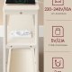 VASAGLE Slim sidebord med str�mskinne, 3-niveau sengebord, sidebord, til sm� rum, magasinhylde, stue, sovev�relse, kontor, cremehvid LET335W02