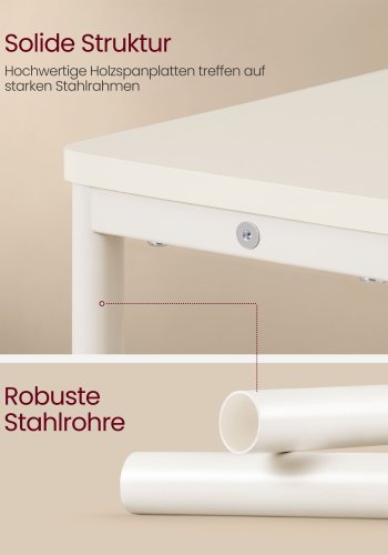 VASAGLE Slim sidebord med str�mskinne, 3-niveau sengebord, sidebord, til sm� rum, magasinhylde, stue, sovev�relse, kontor, cremehvid LET335W02