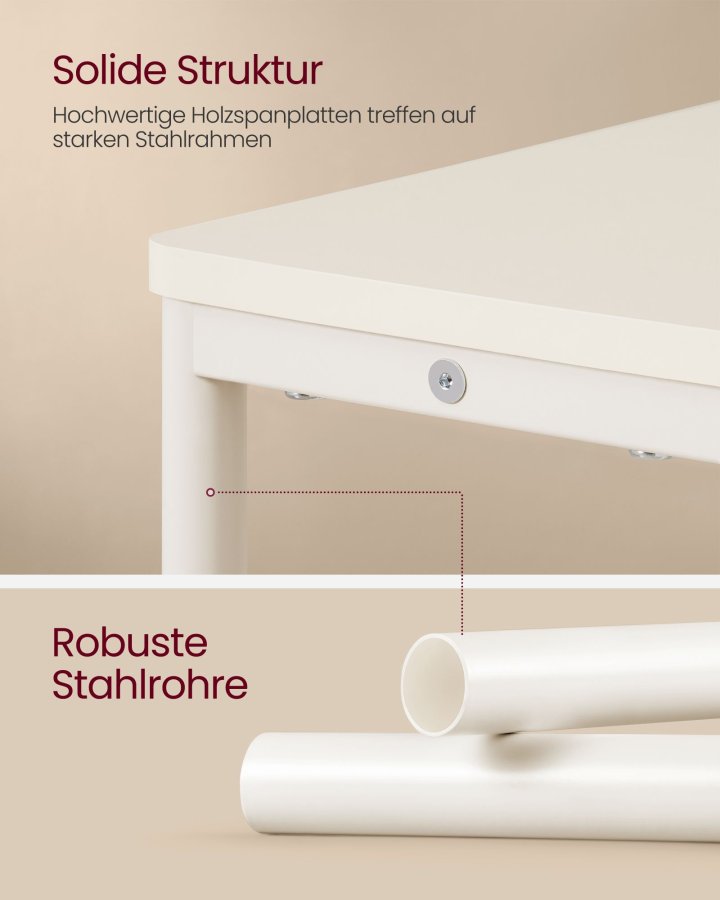 VASAGLE Slim sidebord med str�mskinne, 3-niveau sengebord, sidebord, til sm� rum, magasinhylde, stue, sovev�relse, kontor, cremehvid LET335W02