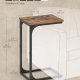 VASAGLE C-formet sidebord, lille sidebord til sofa, sofabord med metalramme til stue, sovev�relse, sengebord, rustik brun og sort