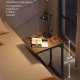 VASAGLE C-formet sidebord, lille sidebord til sofa, sofabord med metalramme til stue, sovev�relse, sengebord, rustik brun og sort