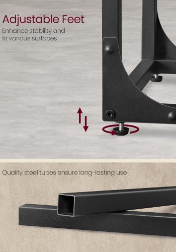 VASAGLE C-formet sidebord, lille sidebord til sofa, sofabord med metalramme til stue, sovev�relse, sengebord, rustik brun og sort