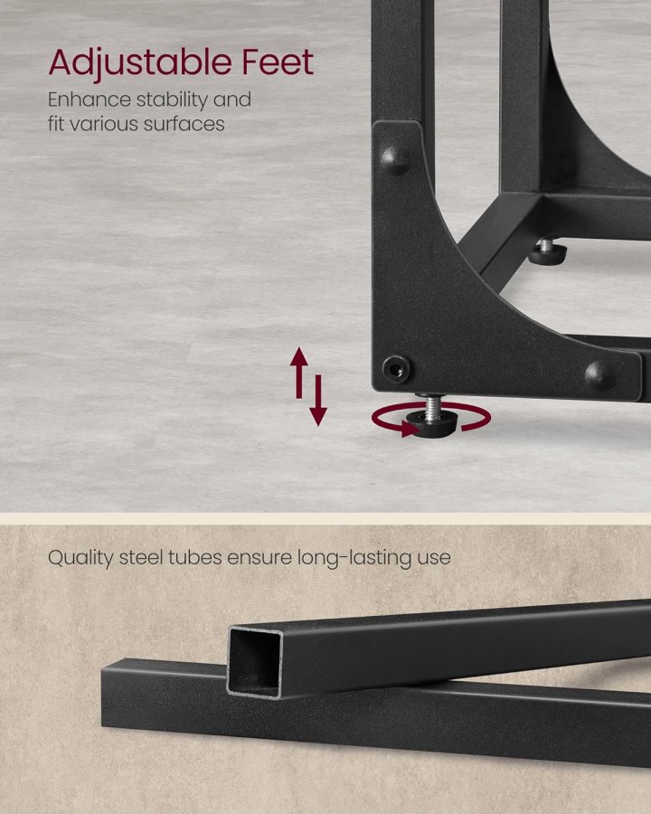 VASAGLE C-formet sidebord, lille sidebord til sofa, sofabord med metalramme til stue, sovev�relse, sengebord, rustik brun og sort