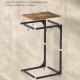 VASAGLE C-formet sidebord, lille sidebord til sofa, sofabord med metalramme til stue, sovev�relse, sengebord, rustik brun og sort