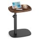 VASAGLE Sofasidebord, C-formet endebord, Natbord, til sm� rum, Justerbar h�jde, til stue, sovev�relse, 30 x 40 x 69 cm, Valn�ddebrun og bl�ksort, LET363M101